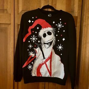 Disney Women’s Sz S Cozy Black The Nightmare Before Christmas Crewneck Sweater